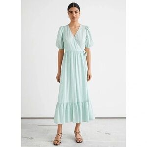 & Other Stories Puff Sleeve Maxi Wrap Dress
